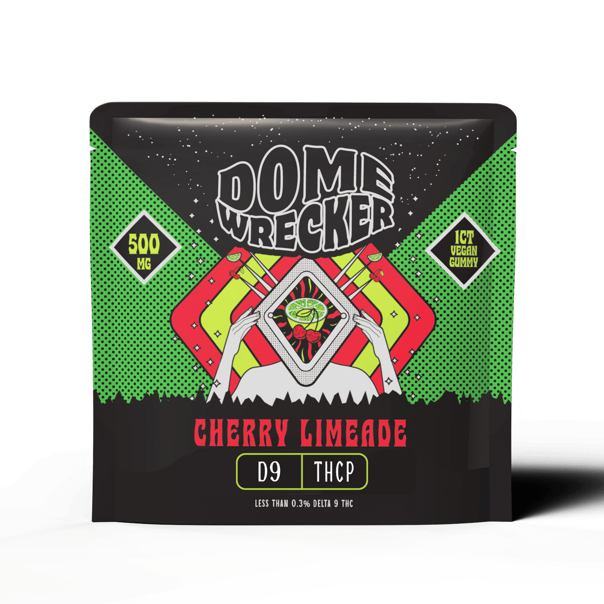 Domewrecker D9 + THCP Gummy — Cherry Limeade, single gummy pack