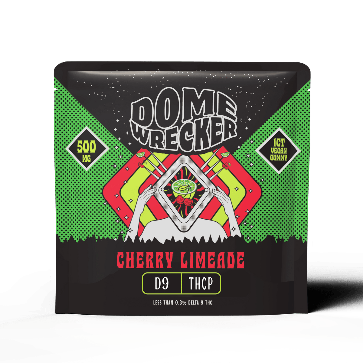 Domewrecker D9 + THCP Gummy — Cherry Limeade, single gummy pack