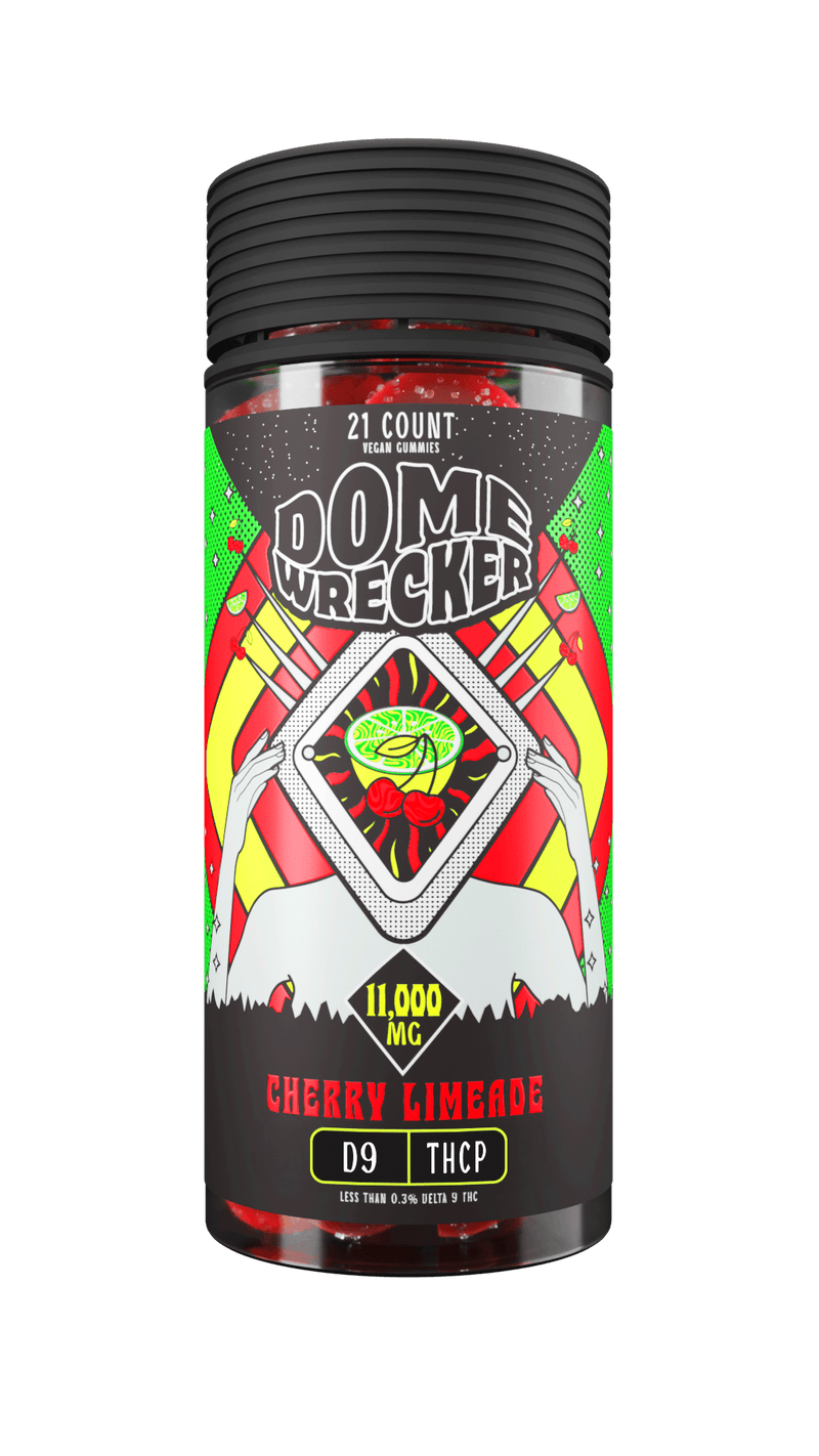 Domewrecker D9 + THCP Gummies — Cherry Limeade, 21-count pouch