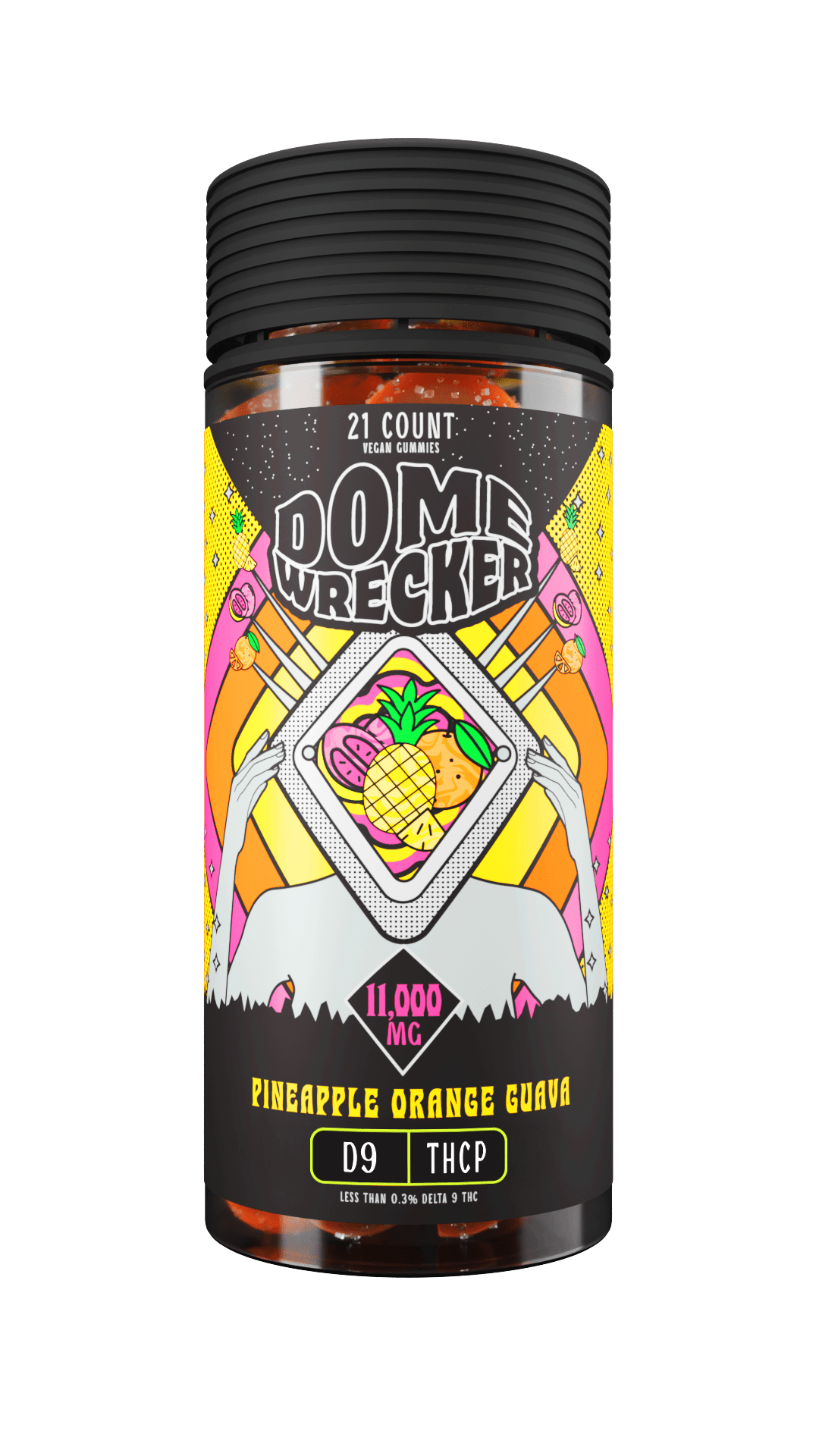 Domewrecker D9 + THCP Gummies — Cherry Limeade, 21-count pouch
