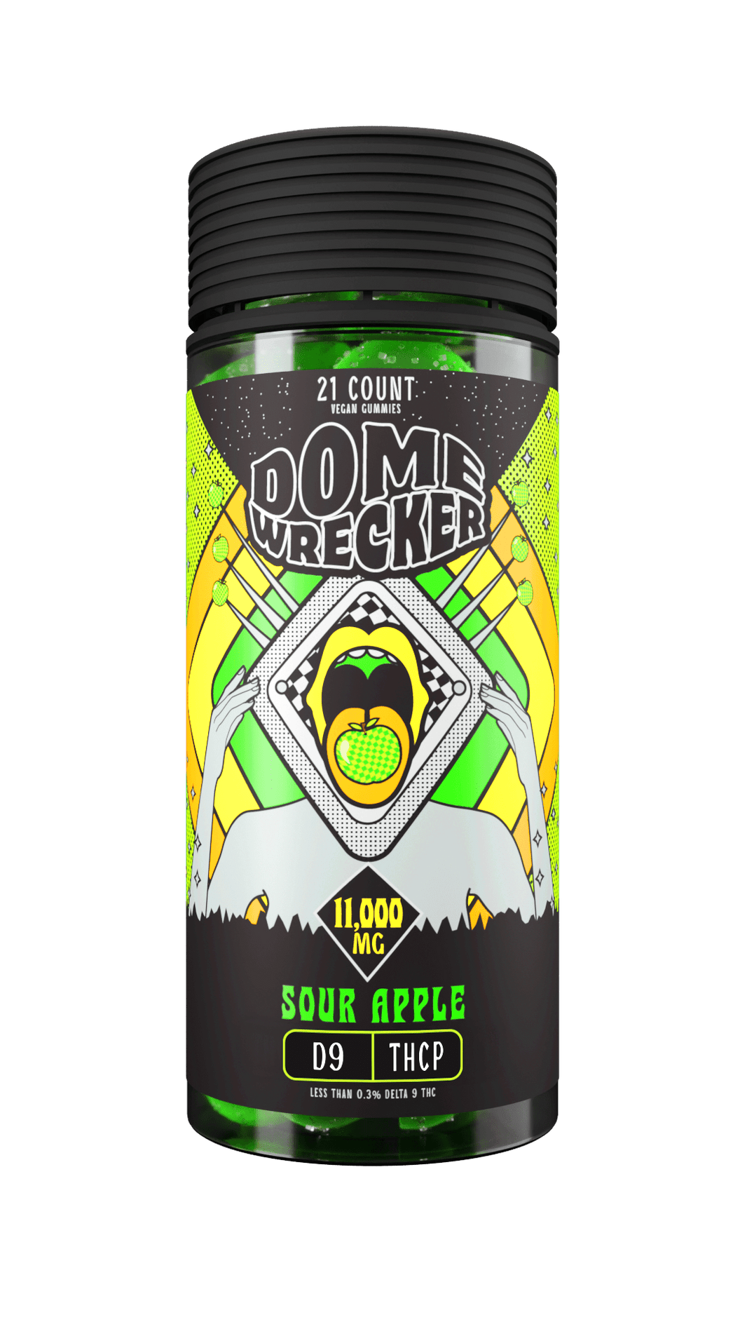 Domewrecker D9 + THCP Gummies — Cherry Limeade, 21-count pouch
