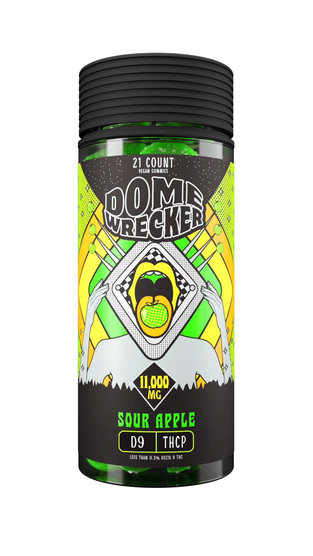 Domewrecker D9 + THCP Gummies — Cherry Limeade, 21-count pouch