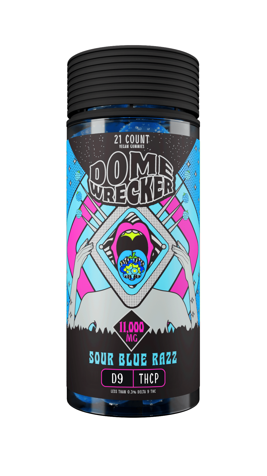 Domewrecker D9 + THCP Gummies — Cherry Limeade, 21-count pouch