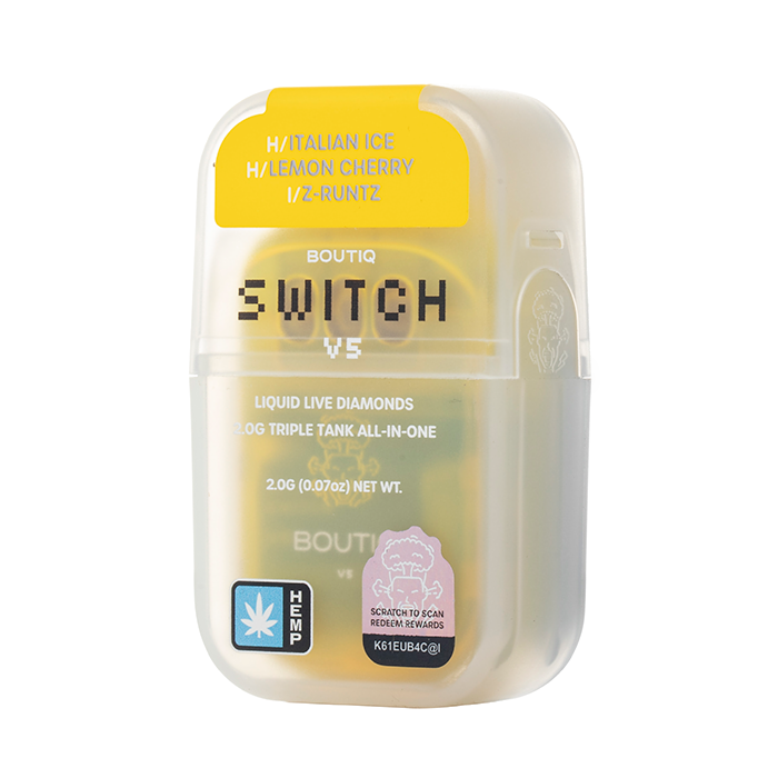 Boutiq Switch V5 THCA 2G Triple Tank Disposable - Italian Ice, Lemon Cherry and Z Runtz