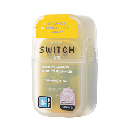 Boutiq Switch V5 THCA 2G Triple Tank Disposable - Italian Ice, Lemon Cherry and Z Runtz