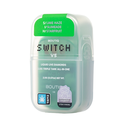 Boutiq Switch V5 THCA 2G Triple Tank Disposable - Lime Haze, Slimeade and Starfruit