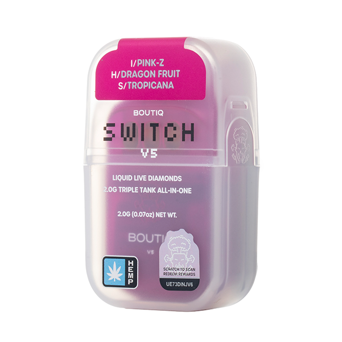Boutiq Switch V5 THCA 2G Triple Tank Disposable - Pink-Z, Dragon Fruit and Tropicana