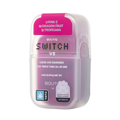 Boutiq Switch V5 THCA 2G Triple Tank Disposable - Pink-Z, Dragon Fruit and Tropicana