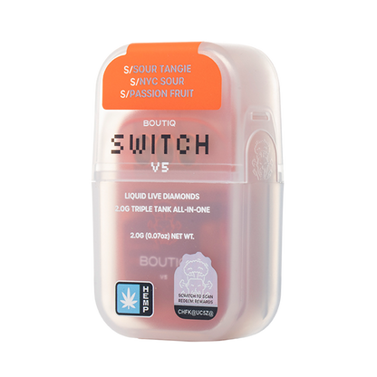 Boutiq Switch V5 THCA 2G Triple Tank Disposable - Sour Tangie, NYC Sour and Passion Fruit