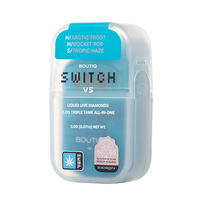 Boutiq Switch V5 THCA 2G Triple Tank Disposable - Arctic Frost, Rocket Pop and Tropic Haze