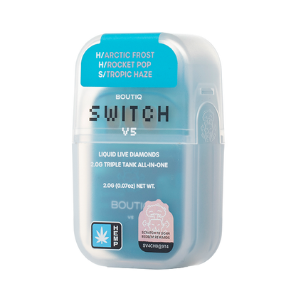 Boutiq Switch V5 THCA 2G Triple Tank Disposable - Arctic Frost, Rocket Pop and Tropic Haze