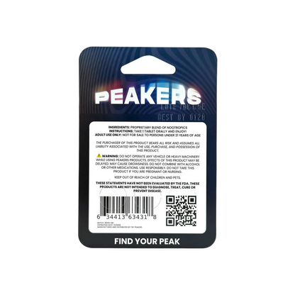 Peakers kanna blend chewables — Lemon Lime back of pack