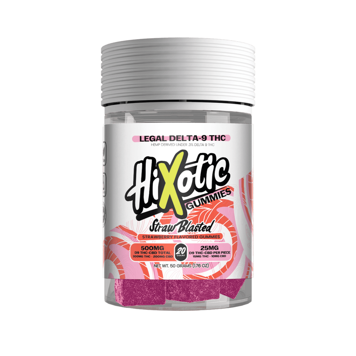 HiXotic D9 + CBD 15:10 Gummies — Blazin Blue Lemonade, 20-count