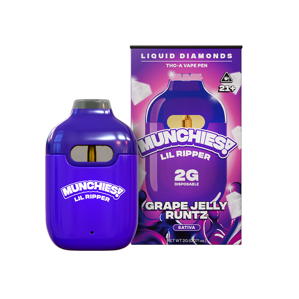 MUNCHIES Lil Ripper 2g THCA liquid diamonds disposable — Grape Jelly Runtz