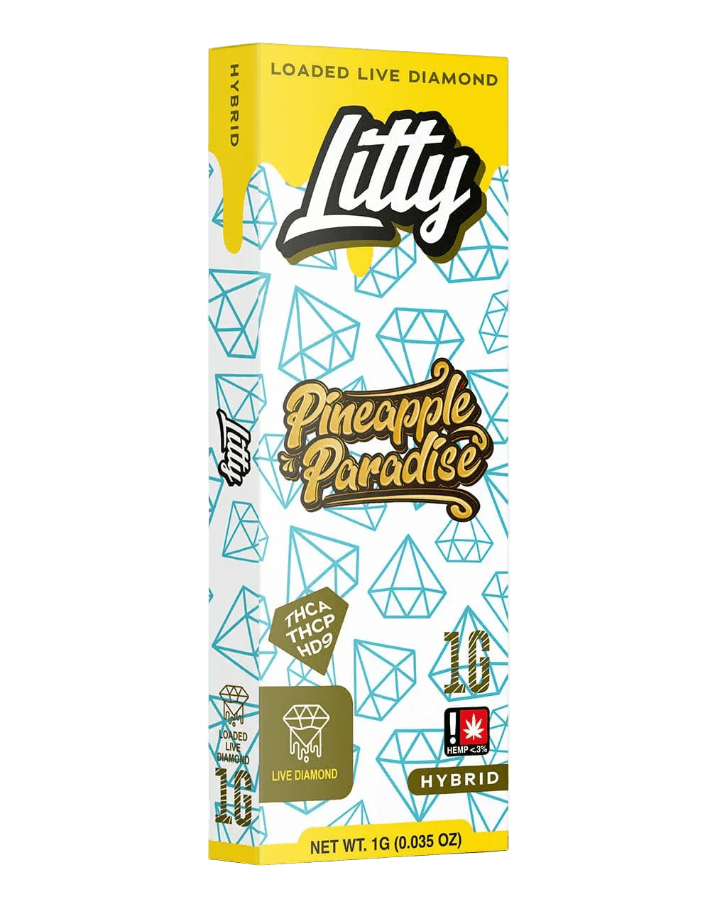 Litty Loaded Live Diamond 1G Disposable Vape — White Gummy