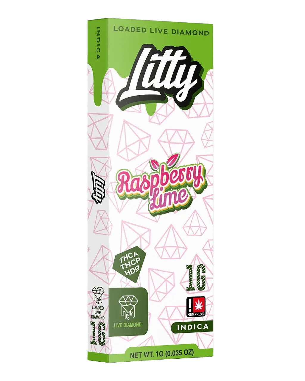 Litty Loaded Live Diamond 1G Disposable Vape — White Gummy