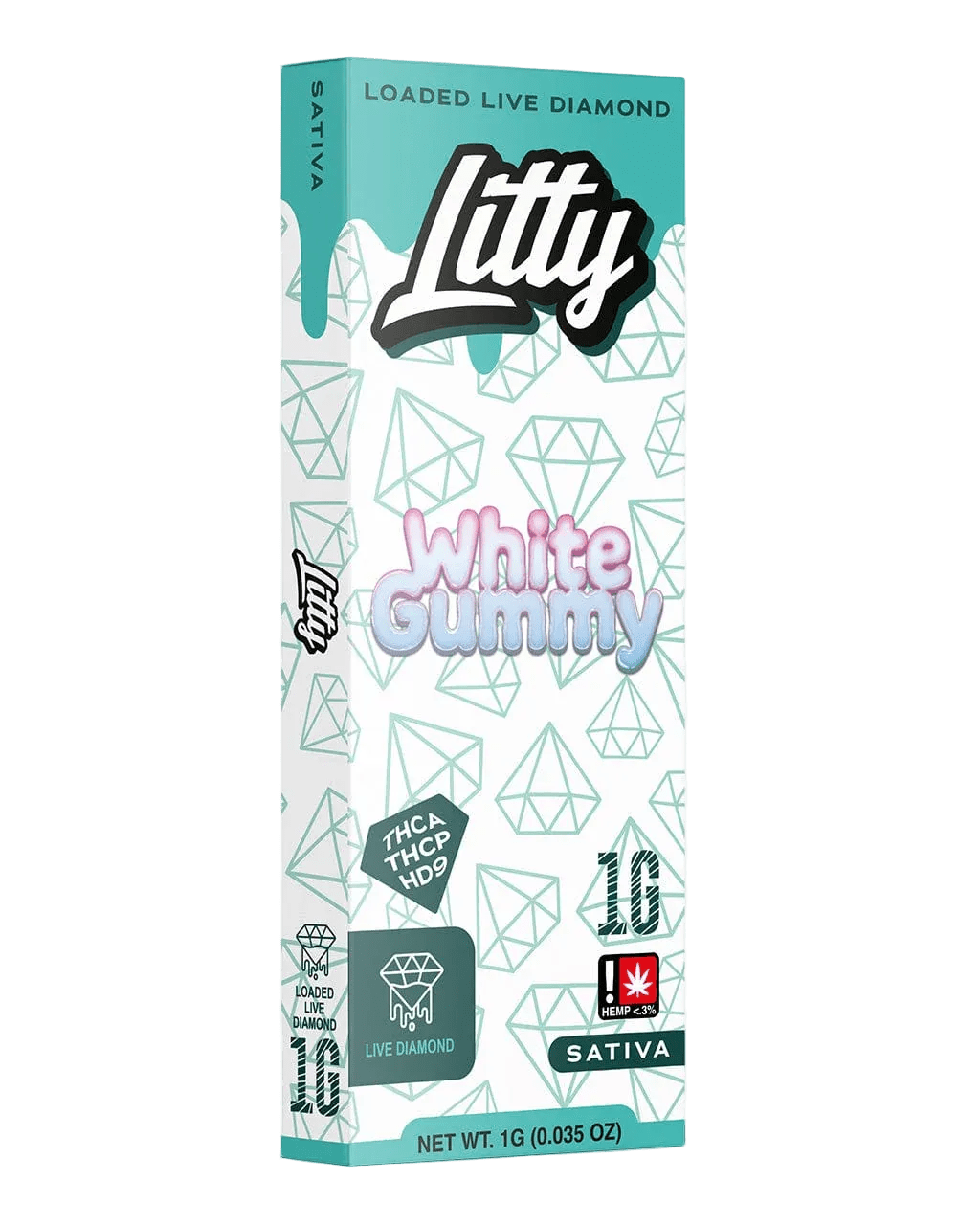 Litty Loaded Live Diamond 1G Disposable Vape — White Gummy
