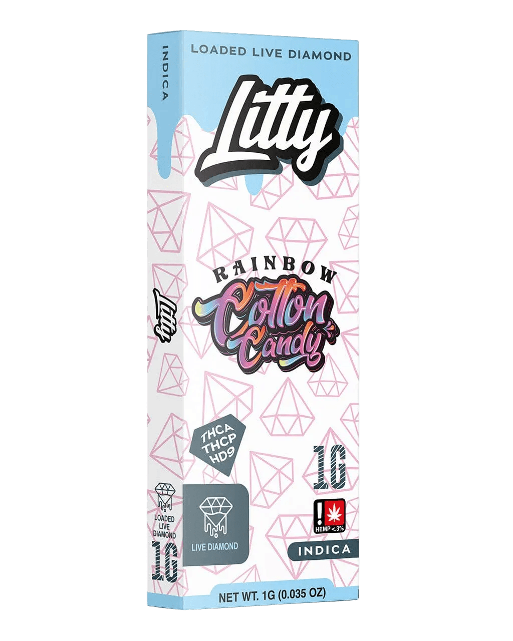 Litty Loaded Live Diamond 1G Disposable Vape — White Gummy