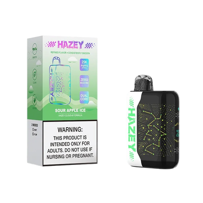 Hazey Cloud-6 25K disposable vape — sour apple ice packaging