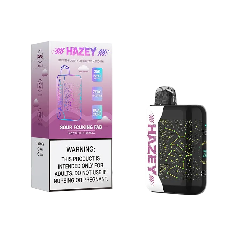 Hazey Cloud-6 25K disposable vape — sour fcuking fab packaging