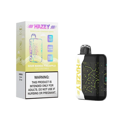 Hazey Cloud-6 25K disposable vape — sour mango pineapple packaging