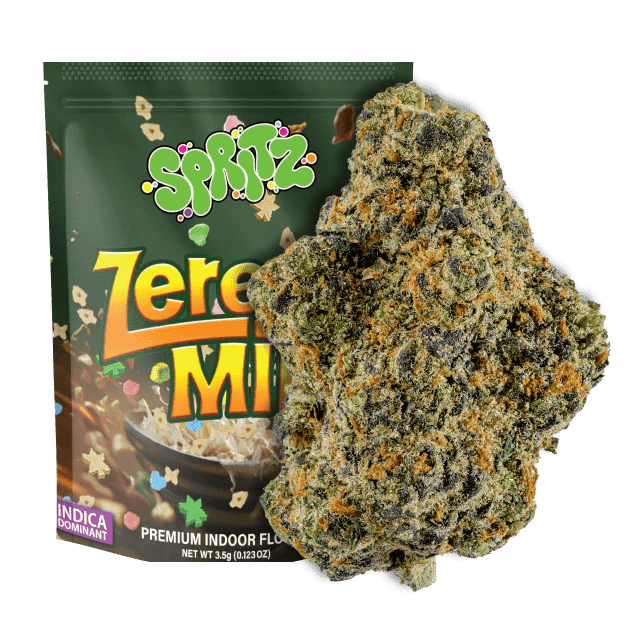 Spritz Exotic Indoor THCA Flower — Zereal Milk indica, 3.5G jar