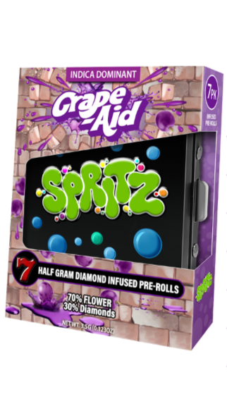 Spritz Grape-Aid 7-pack pre-roll package
