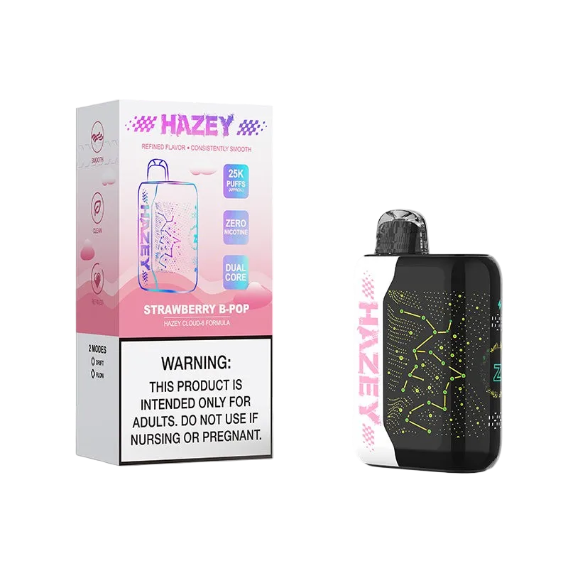 Hazey Cloud-6 25K disposable vape — strawberry b pop packaging