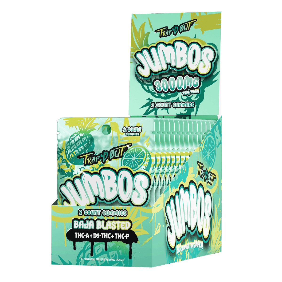 HiXotic Trap’d Out Jumbo Gummies 2-count packaging